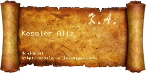 Kessler Aliz névjegykártya